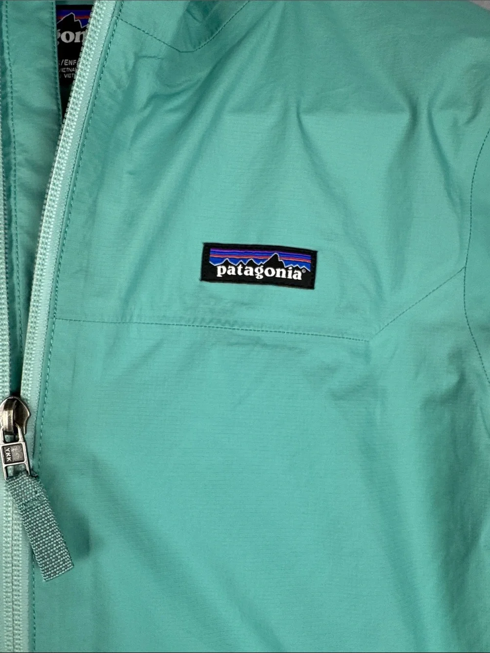Patagonia Kids Mint Green H2No Hooded Raincoat Size: 14 XL